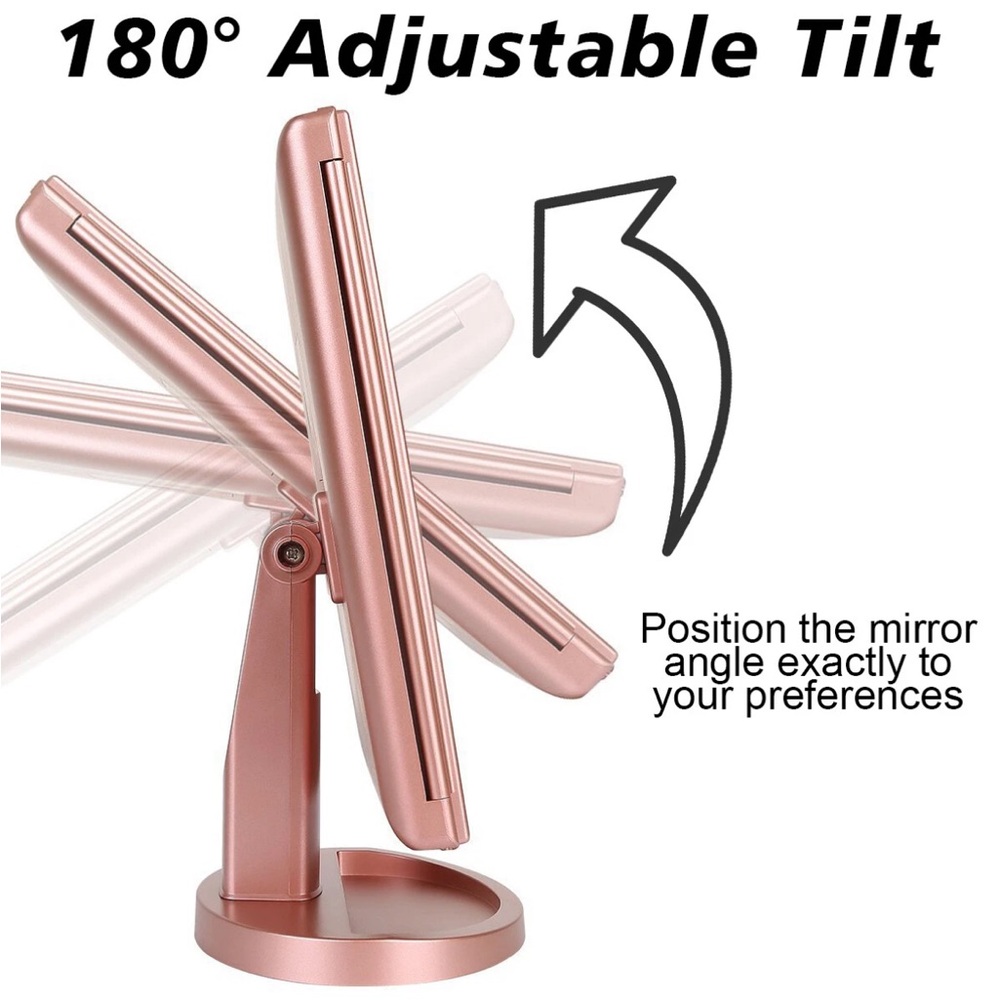 Makeup 3 Panel Vanity Mirror with LED
Lights, 1x 2x 3x Magnification, Dimmable - Picture 8 of 10
